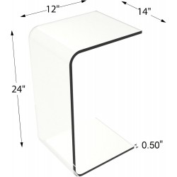 Clear Acrylic Desk-Multipurpose Modern Furniture for Use as Lap, Coffee, Side or End Table in Living Rooms and Offices, 24" Tall,