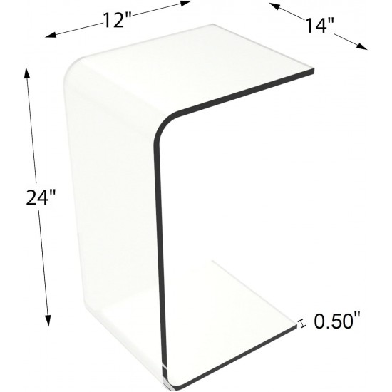 Clear Acrylic Desk-Multipurpose Modern Furniture for Use as Lap, Coffee, Side or End Table in Living Rooms and Offices, 24" Tall,