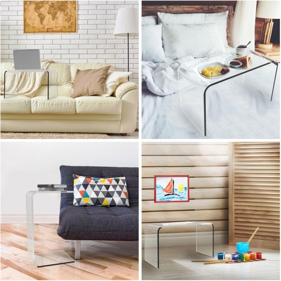Clear Acrylic Desk-Multipurpose Modern Furniture for Use as Lap, Coffee, Side or End Table in Living Rooms and Offices, 24" Tall,