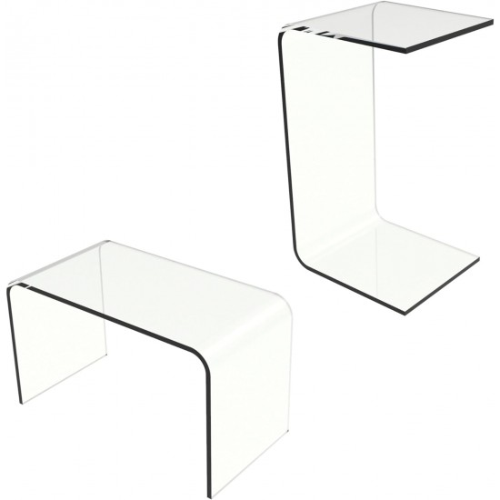 Clear Acrylic Desk-Multipurpose Modern Furniture for Use as Lap, Coffee, Side or End Table in Living Rooms and Offices, 24" Tall,