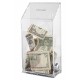 BEST MEDIA Rectangular Acrylic Donation & Suggestion Box, a Wall Mounted or Countertop Tip Box that comes with a secure Lock and Keys- 24-8x12-7 cm - Secure - 1 Piece - Transparent