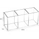 Clear Acrylic Makeup Brush Holder, Organizer, 3-Slots Cosmetic Brushes Storage Organizer, Countertop (20x7x9cm)
