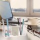 Clear Acrylic Makeup Brush Holder, Organizer, 3-Slots Cosmetic Brushes Storage Organizer, Countertop (20x7x9cm)
