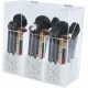 Clear Acrylic Organizer with Lid Large Dustproof with 3 Compartments, Brush Storage, First Aid Box (21x21x10cm)