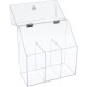 Clear Acrylic Organizer with Lid Large Dustproof with 3 Compartments, Brush Storage, First Aid Box (21x21x10cm)