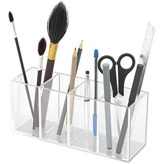 Clear Acrylic Makeup Organiser , Cosmetic Display Case, Storage Holder Makeup Box (4 compartments)