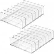 Acrylic Clear Eyeshadow Palette Makeup Organizer, 7 Section Divided Makeup Palette Storage Holder Cosmetic Eye Shadow (2 Pack)