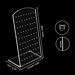 L-Shaped Clear Acrylic Earring Holder, Jewelry Display Stand (72 Holes)