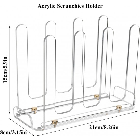 Clear Acrylic Scrunchie Holder, Hair Ties Display stand, Hair Accessories Organizer for Claw Clip Bracelets Bangle Watches