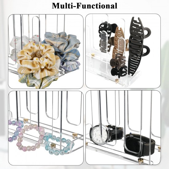 Clear Acrylic Scrunchie Holder, Hair Ties Display stand, Hair Accessories Organizer for Claw Clip Bracelets Bangle Watches