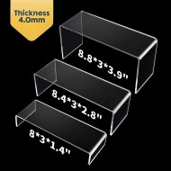 Acrylic Display Riser 3 units (21x22x23.5cm) 4mm Thickness, Lightweight & Transparent , polished edges ,in Different Sizes- Ideal for Trophies, Showpieces, Cupcake Holder & Candy Bar