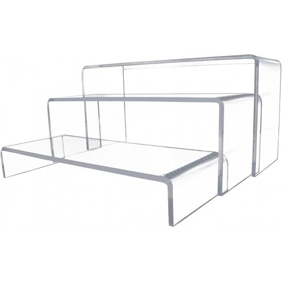 Acrylic Display Riser 3 units (21x22x23.5cm) 4mm Thickness, Lightweight & Transparent , polished edges ,in Different Sizes- Ideal for Trophies, Showpieces, Cupcake Holder & Candy Bar