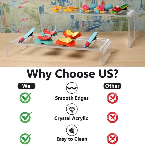 Acrylic Display Riser 3 units (21x22x23.5cm) 4mm Thickness, Lightweight & Transparent , polished edges ,in Different Sizes- Ideal for Trophies, Showpieces, Cupcake Holder & Candy Bar