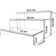 Acrylic Display Riser 3 units (21x22x23.5cm) 4mm Thickness, Lightweight & Transparent , polished edges ,in Different Sizes- Ideal for Trophies, Showpieces, Cupcake Holder & Candy Bar