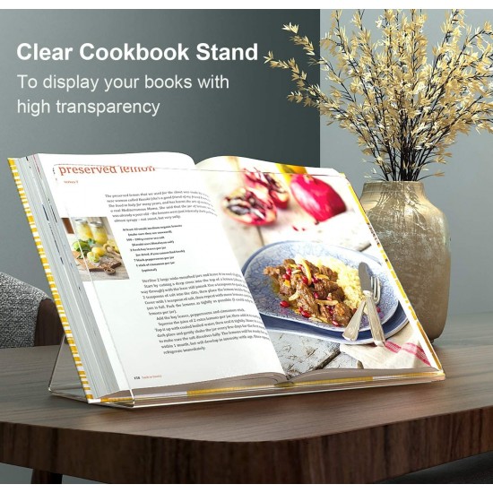 Acrylic Cookbook Holder, Kitchen Recipe Holder Easy for Viewing Cookbooks (32x14x26cm) 