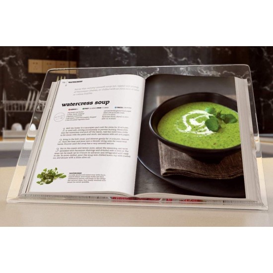 Acrylic Cookbook Holder, Kitchen Recipe Holder Easy for Viewing Cookbooks (32x14x26cm) 
