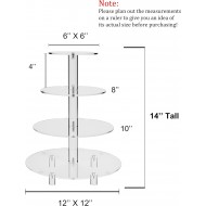 Clear Acrylic Round Stand for cupcake & Dessert with 4 large tier (31x30x4 cm)