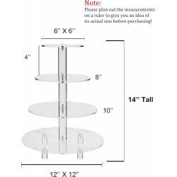 Clear Acrylic Round Stand for cupcake & Dessert with 4 large tier (31x30x4 cm)