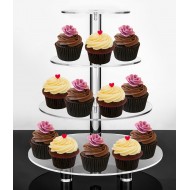 Clear Acrylic Round Stand for cupcake & Dessert with 4 large tier (31x30x4 cm)