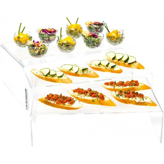 Clear Acrylic Display Risers Stand For appetizers and desserts (3 Units) 