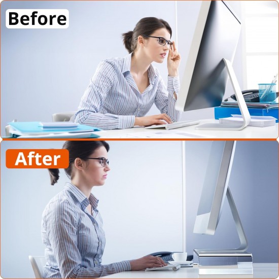 Clear Acrylic Monitor Stand Riser, 20.5'' Computer Monitor Stand for Laptop PC Printer Computer Riser