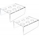 Clear Acrylic Ice Cream Cone Holder Stand, 6 Holes (2 Pack) (19x17x9 cm)