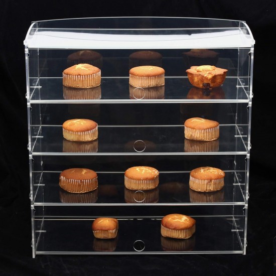 Acrylic Display Pastry Cabinet, Clear Perspex, for Display Cupcakes Donuts Candy Pastries (4 Tier)