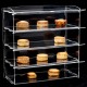 Acrylic Display Pastry Cabinet, Clear Perspex, for Display Cupcakes Donuts Candy Pastries (4 Tier)