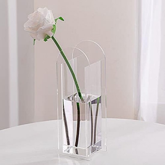 Modern Acrylic Flower Vase with Geometric Design suitable for Home, Office & Wedding Centerpieces