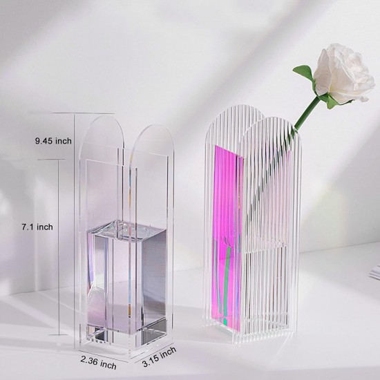 Modern Acrylic Flower Vase with Geometric Design suitable for Home, Office & Wedding Centerpieces