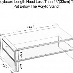 2 Tier Clear Acrylic Display Stand with Storage, Desk Organizer, Desktop Printer 5.5 Inch Height