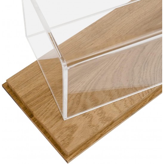 Clear Acrylic Display Case with Wooden Base (34x16x14cm)
