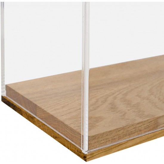 Clear Acrylic Display Case with Wooden Base (34x16x14cm)