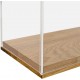 Clear Acrylic Display Case with Wooden Base (34x16x14cm)