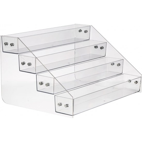 Clear Acrylic Spice Organizer, Spice Rack for Countertop, Cabinet, Pantry, Kitchen Storage (4 Tiers)