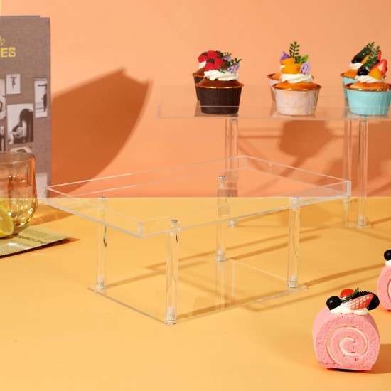 Clear Acrylic Dessert Table Display Set, Dessert Display Stands Buffet Risers for Cupcakes Dessert Pastry Food Fruit Candy Treat for Wedding Birthday Party (3 Pack)