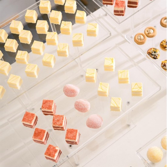 Clear Acrylic Dessert Table Display Set, Dessert Display Stands Buffet Risers for Cupcakes Dessert Pastry Food Fruit Candy Treat for Wedding Birthday Party (5 Pack)