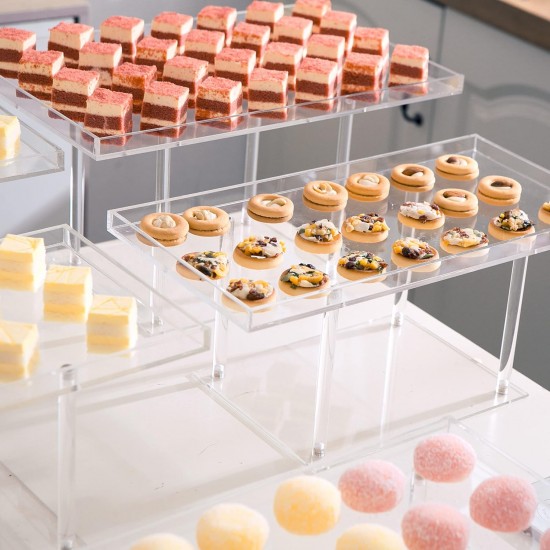 Clear Acrylic Dessert Table Display Set, Dessert Display Stands Buffet Risers for Cupcakes Dessert Pastry Food Fruit Candy Treat for Wedding Birthday Party (5 Pack)