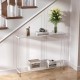Clear Acrylic Narrow Console Table for Entryway Cylindrical Legs, Skinny Entry Table for Sofa, Foyer, Hallway, Living Room, Modern, 2-Tier