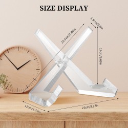 Clear Acrylic Cookbook Stand Plate, Holder for Display Picture Frame Stand, Display Stand for Books, Plates, Artwork, Records