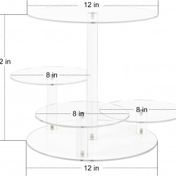 Clear Acrylic Cupcake Tower Stand, 4 Tier Stand with Tiered Tray Decor, Cupcake Display Stand Dessert and Pastry Holder for Birthday Baby Shower, Wedding, Christmas and Tea Party