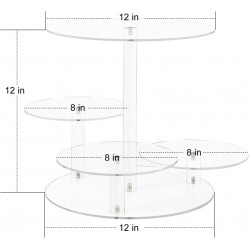 Clear Acrylic Cupcake Tower Stand, 4 Tier Stand with Tiered Tray Decor, Cupcake Display Stand Dessert and Pastry Holder for Birthday Baby Shower, Wedding, Christmas and Tea Party