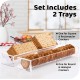Cracker Tray for Serving, Set of 2 Rectangular Cracker Holder for Serving Trays, Food Display Cracker Serving Tray Stand for Home, Party & Charcuterie Board Platter, Acrylic riser
