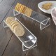 Cracker Tray for Serving, Set of 2 Rectangular Cracker Holder for Serving Trays, Food Display Cracker Serving Tray Stand for Home, Party & Charcuterie Board Platter, Acrylic riser