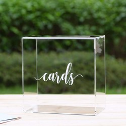 Clear Acrylic Wedding Card Box with Slot, Large (25x25x14cm)  Wedding Receptions Wishing Well Money Box, Birthdays, Memory Box