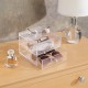Clear acrylic glasses organizer, Storage Boxes for Glasses (2 Pack)(2 Drawers)