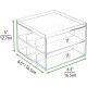 Clear acrylic glasses organizer, Storage Boxes for Glasses (2 Pack)(2 Drawers)
