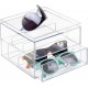 Clear acrylic glasses organizer, Storage Boxes for Glasses (2 Pack)(2 Drawers)