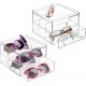 Clear acrylic glasses organizer, Storage Boxes for Glasses (2 Pack)(2 Drawers)