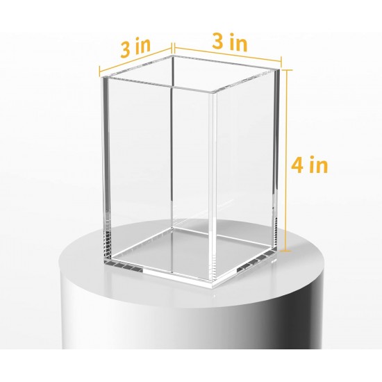Clear Acrylic Pen Holder ,Desktop Pencil Cup Organizer for Office Desk Accessory (2 Pack)